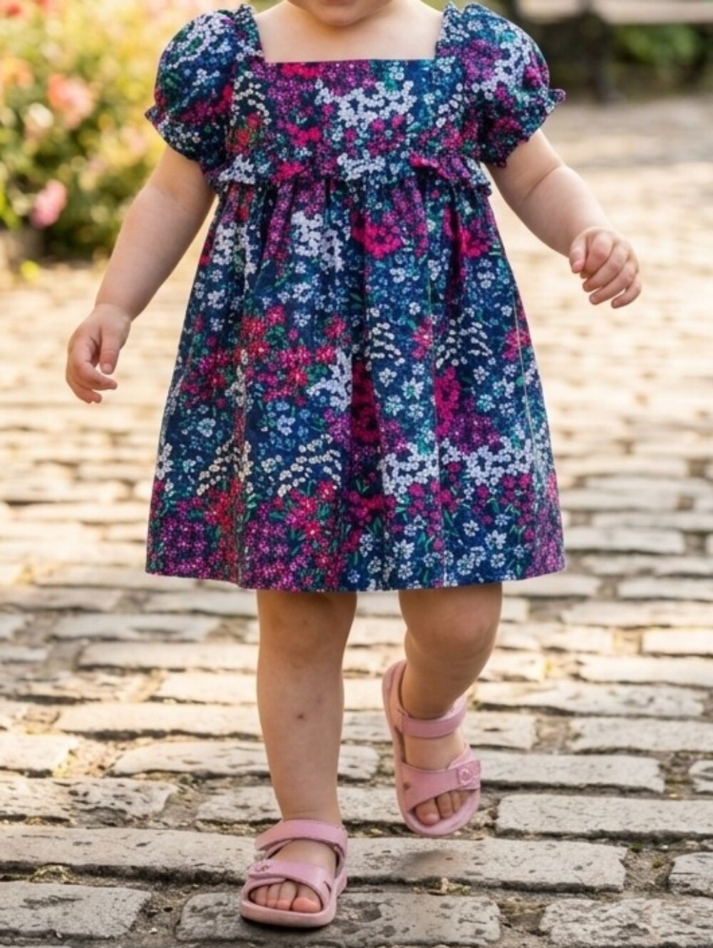 Janie and Jack Floral Smocked Ruffle Dress 18 24 Months